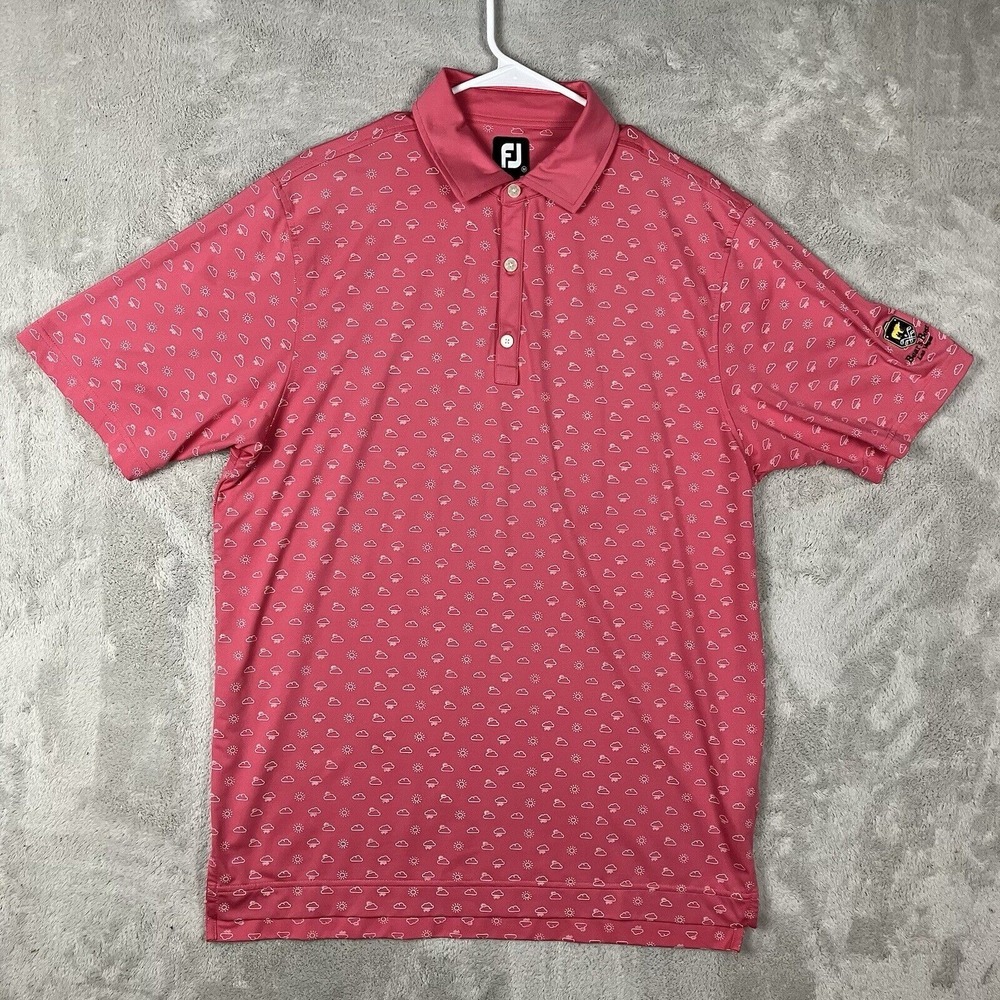 Footjoy Shirt Mens‎ Medium Pink Golf Polo Weather Graphic Bears Best Las Vegas